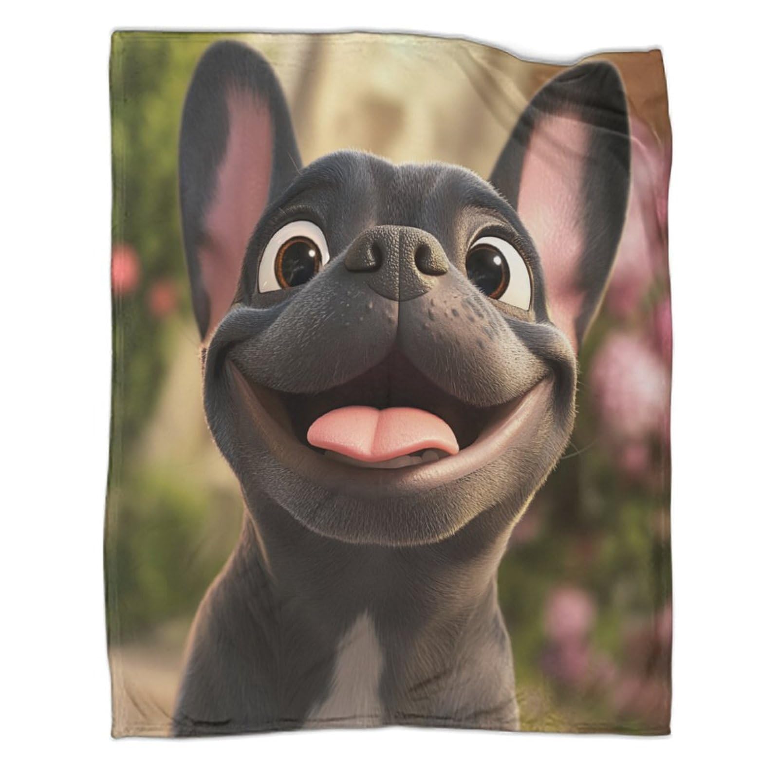 Couverture polaire imprimée 3D chien mignon en flanelle de velours premium