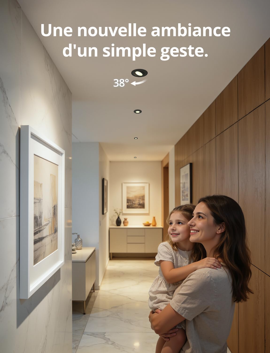 Bojim Lot de 20 Spot LED Encastrable Noir Dimmable, Classe d'Efficacité Énergétique D, 230V Blanc Neutre Trou 68mm 5.5W 650LM, pour Cuisine Salon Chambre Salle de Bain