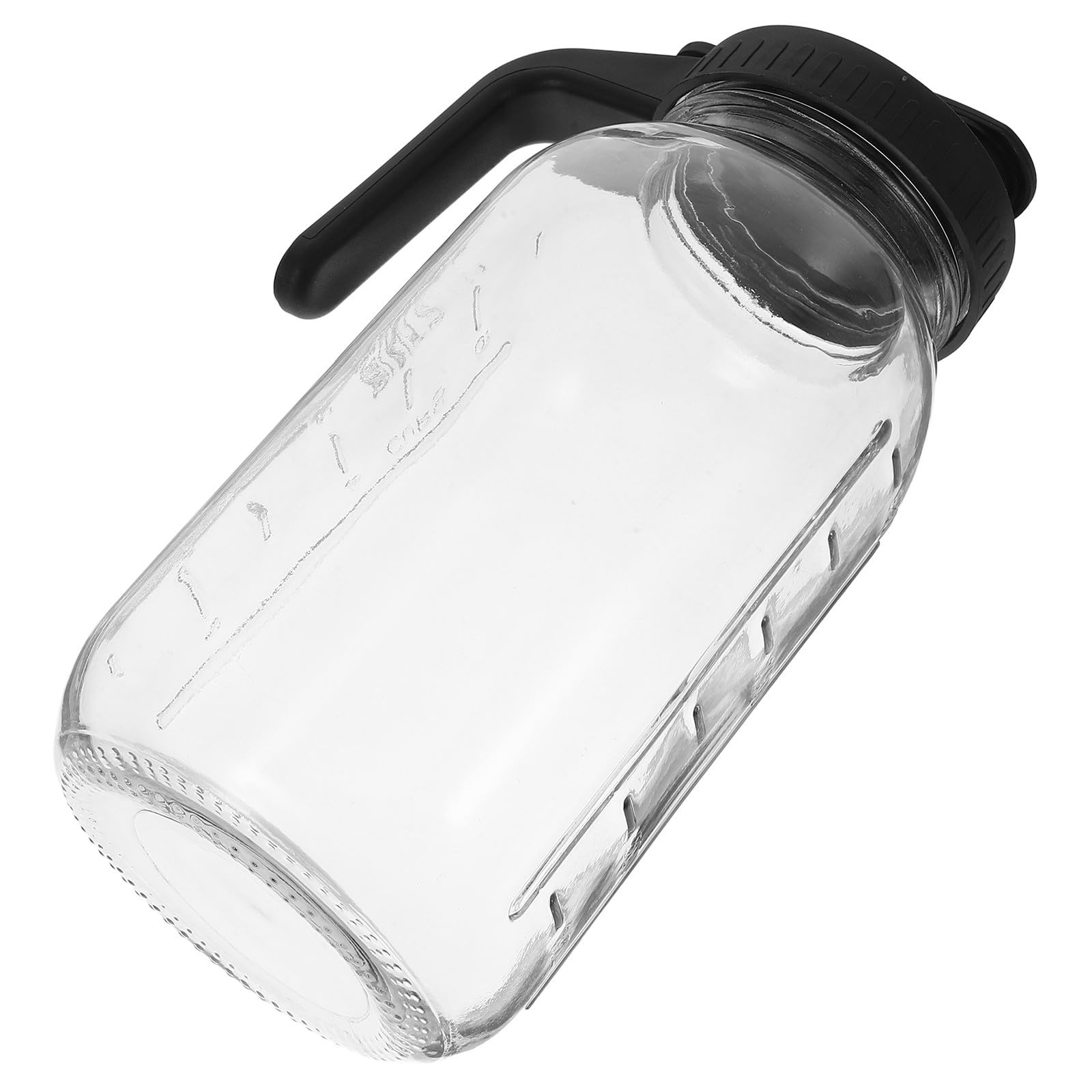 ABOOFAN Jarra de Vidrio Tapa y Asa de Pp con Capacidad de 64 Oz Adecuado para Bebidas Frías y Jugos Frescos Hogar o Restaurante