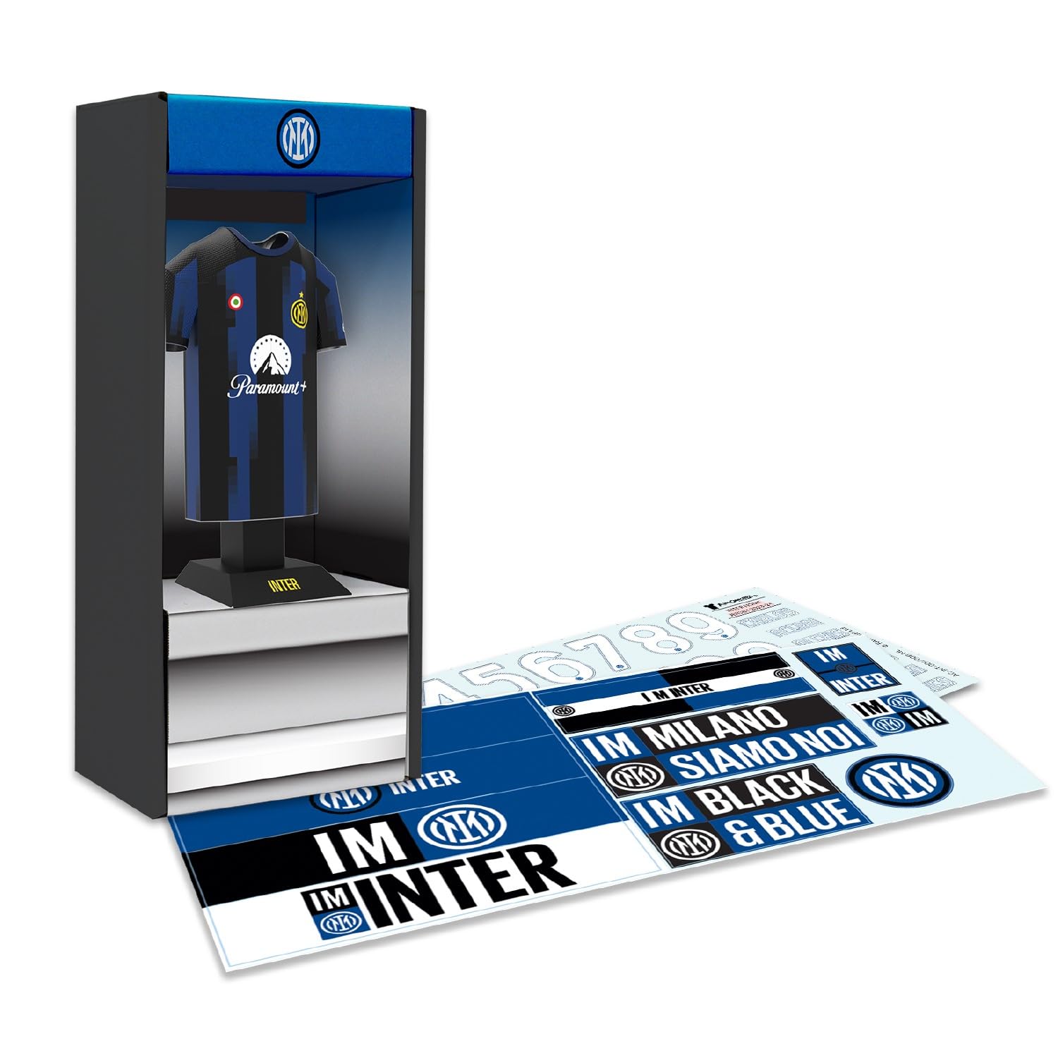 Inter - Maillot Home Jersey 2023-2024 Miniature en Aluminium avec étui à Assembler - Football, Milan, idée Cadeau, Objet de Collection, Produit Officiel