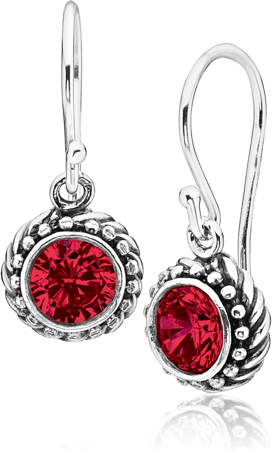 JEAN RACHEL JEWELRY 925 Sterling Silver Dangle Earrings for Women - Rope with Cubic Zirconia Vintage Design - Hypoallergenic, Lead & Nickel Free - Artisan Handcrafted Statement Earrings