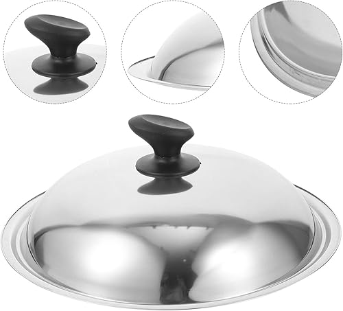 Miniatura 2 de OSALADI Tapa de sartén de acero inoxidable, tapa universal para ollas y sartenes wok, tapa universal para utensilios de cocina para sartenes de