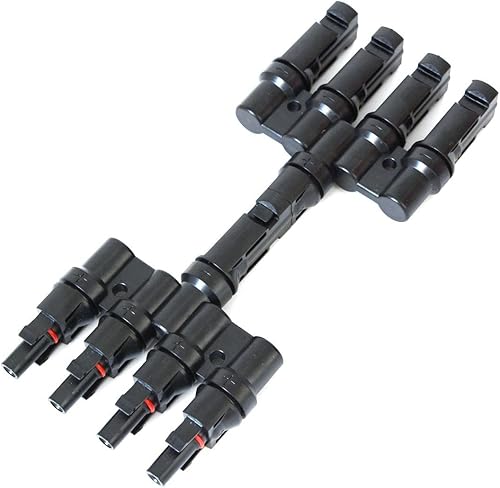 Miniatura 3 de eoocvt 1 par de conectores de ramas MC-4 T para panel de energía solar  1 macho a 4 hembras M4F y 1 hembra a 4 machos F4M
