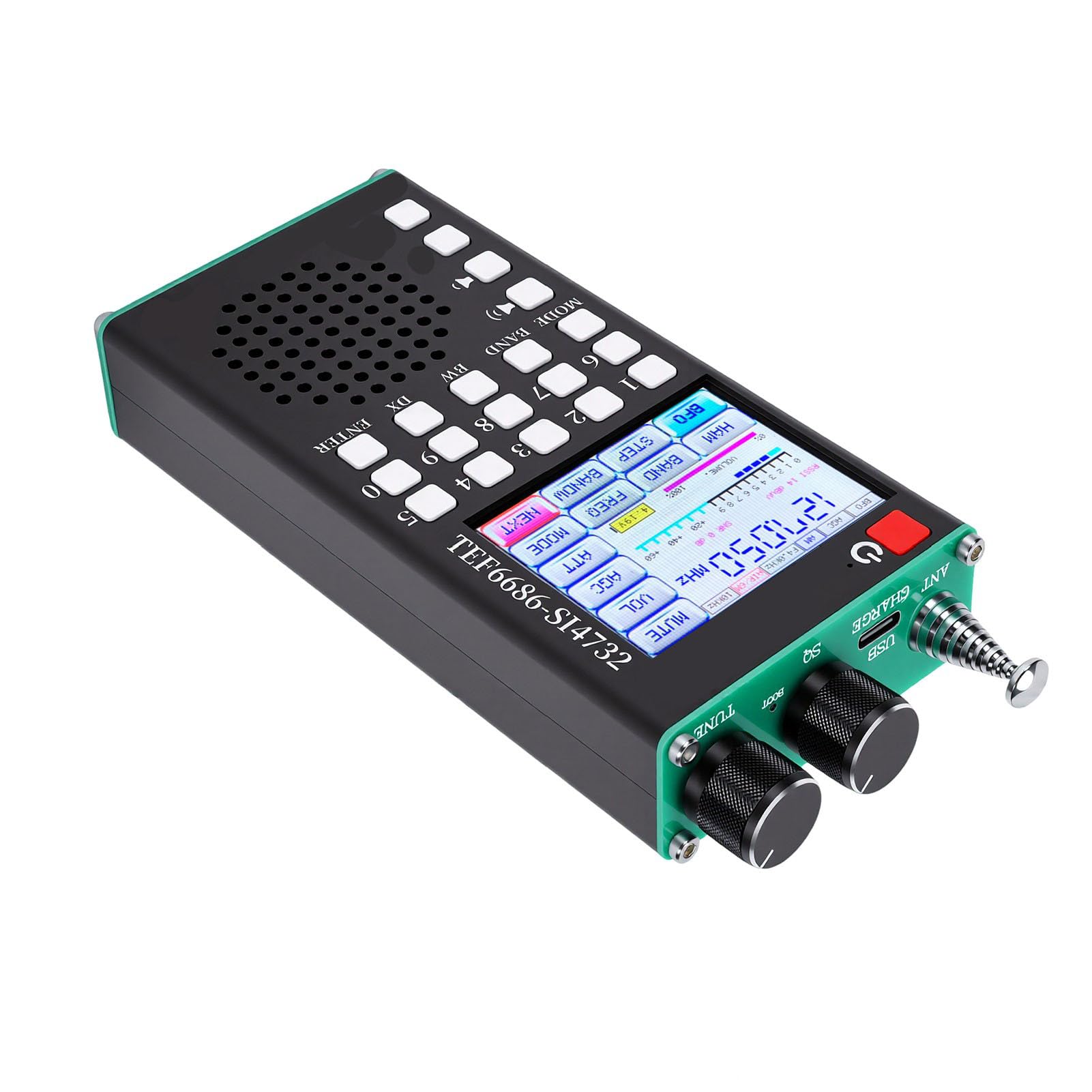 FTVOGUE Mikroradioempfänger für Air Band SSB FM AM SW LW mit D | Vollband-Multiband-Kurzwelle, Bluetooth 5.0-Lautsprecher, 2,4-Zoll-IPS-Touchscreen, 40-mm-Lautsprecher,