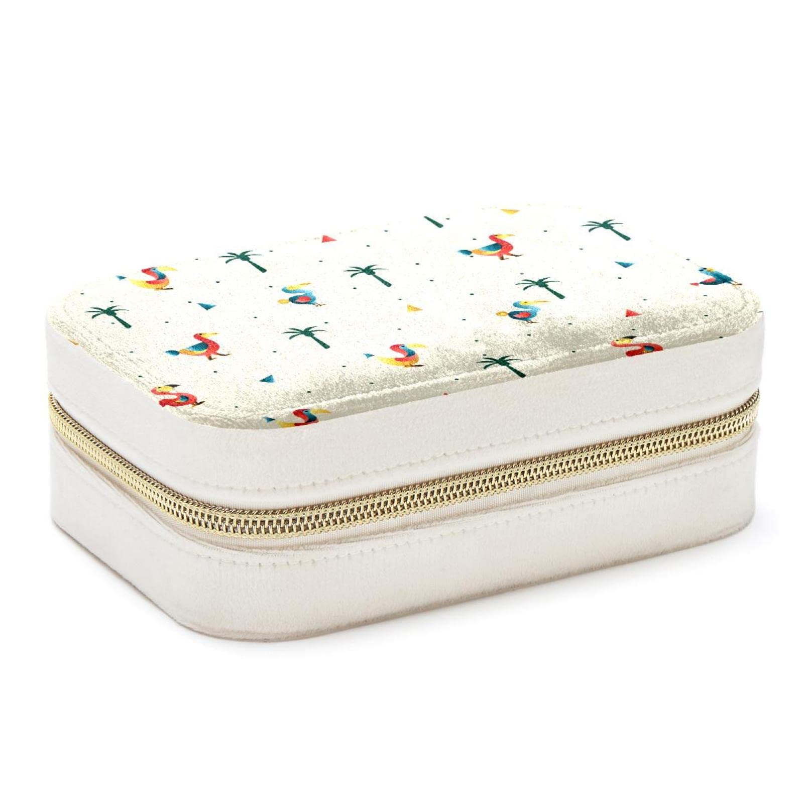 Boîte à bijoux de voyage portable Dodo motif oiseau pour bagues et colliers