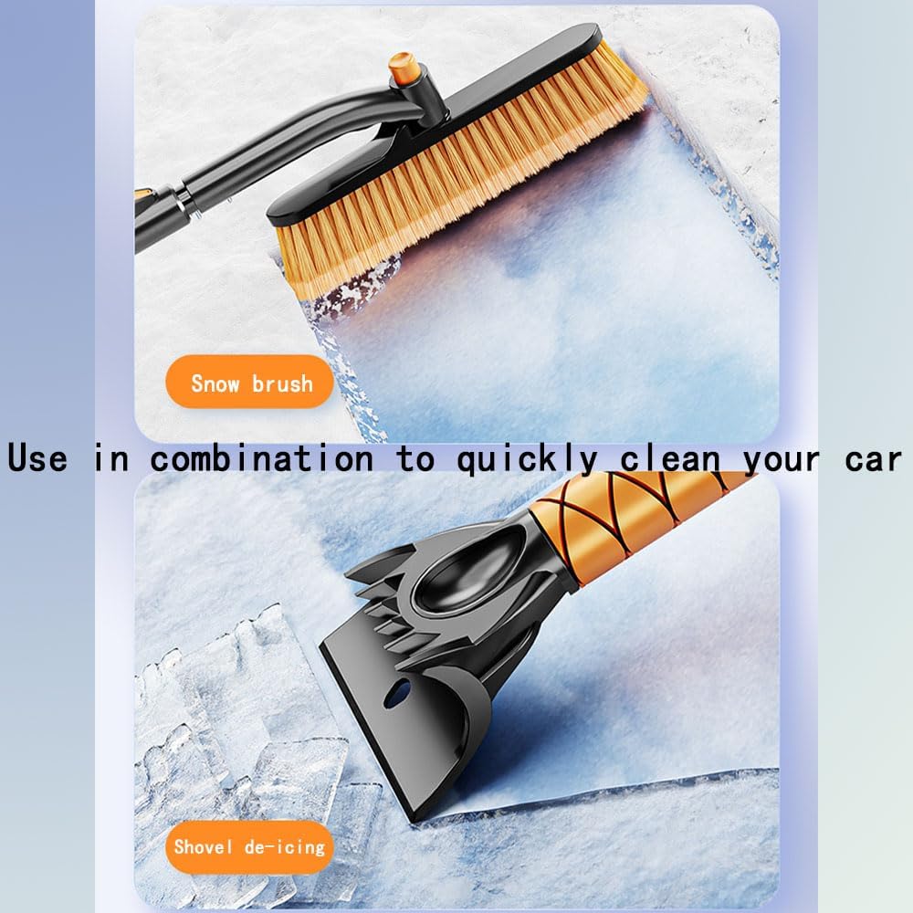 Multi-Functional Snow Brush Vehicles for Chevrolet Silverado 1500/GMC Sierra 1500 2019 2020 2021 2022 2023 2024,1SET High-Efficiency Removal 2-in-1 Ice Scraper Paint-Safe Design Easy Installation