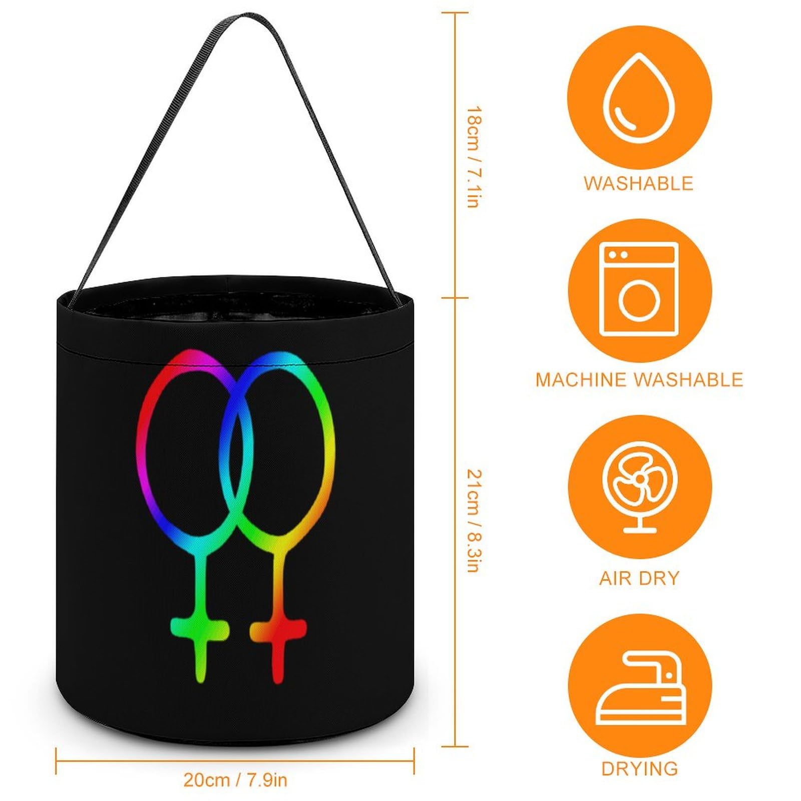 Lesbianism Cute Easter Basket Bags Eggs Bucket Candy Tote Decorations Gifts Party Storage Bag, style