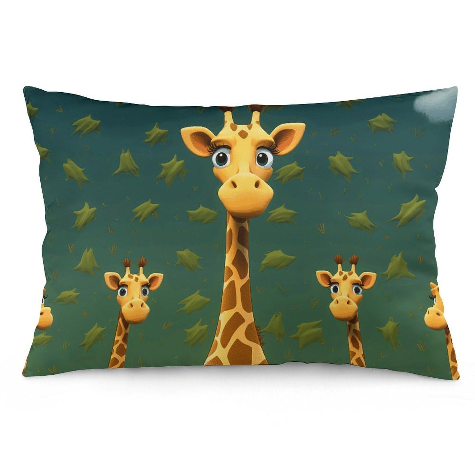 2 Pack Pillow Cases for Hair and Skin, Soft Breathable Pillow Case Covers with Hidden Zipper, Cartoon Giraffe Pillowcase 16 "x24 Pillow Covers for Sleeping Gift