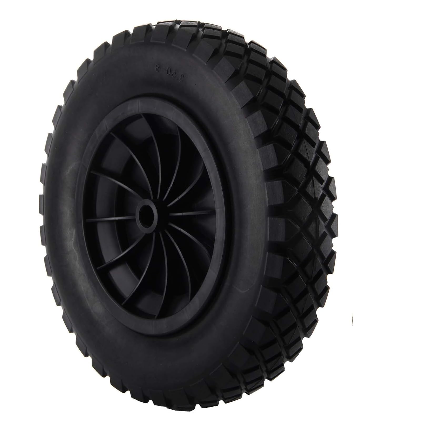 Trintion Roue de brouette de 14 pouces 3,50-8 en polyuréthane anti-crevaison - Pneu de rechange robuste en caoutchouc pour chariot de jardin, brouette, kart, remorque, camion, roulement à billes non