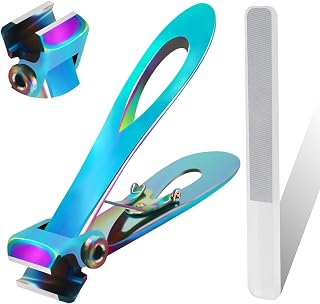 Werlla Toenail Clippers for Thick Nails - 17mm Wide Jaw, Long Handle Effortless Cut for Seniors, Men & Women, Stainless Steel Multi-Colored