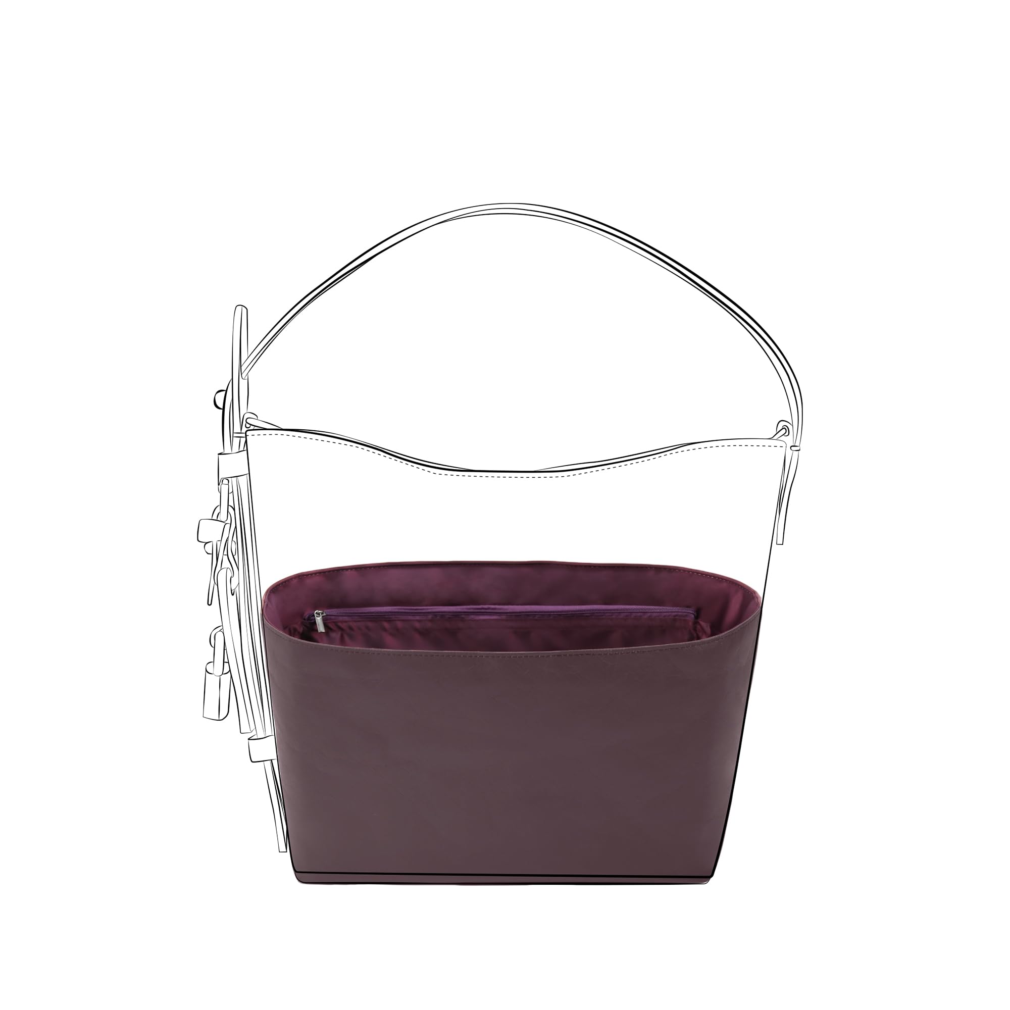 DGAZ Ligero Organizador Interior para All In GM, Inserto de Bolso, Fuchsia