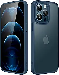 JETech Capa Fosca para iPhone 12 Pro Max 6,7 Polegadas, Case Proteção Contra Quedas à Prova de Choque, Capinha Traseira Translúcida Fosca para Telefone, Anti-Impressão Digital (Azul-Tempestade)