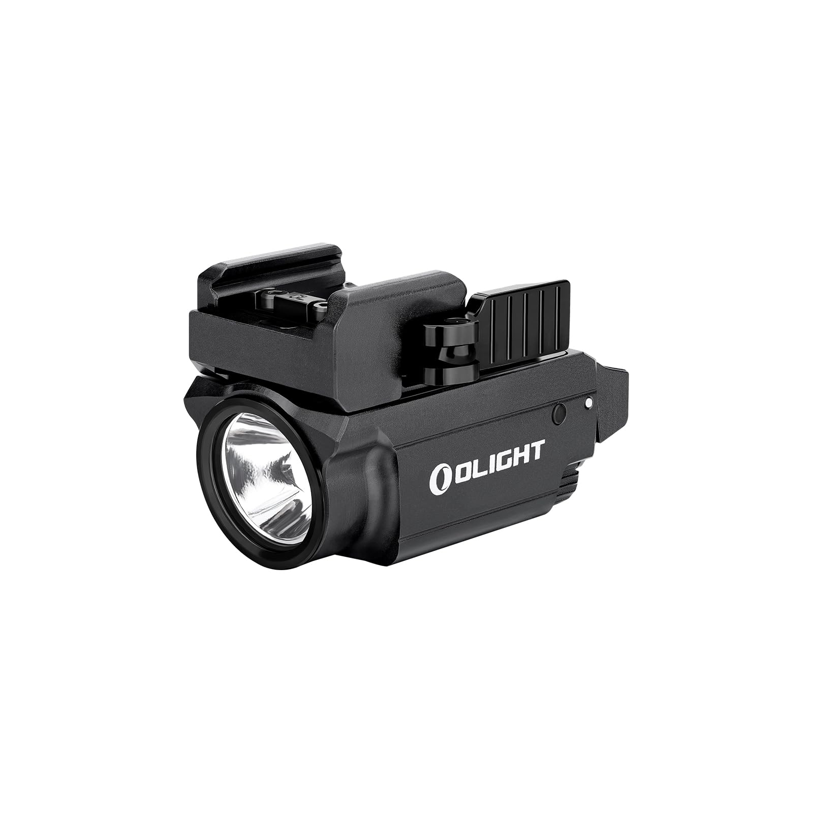 OLIGHT Baldr Mini lampa taktyczna ze wskaźnikiem wiązki zieleni, regulowana, mocna, 600 lumenów, regulowana szyna myśliwska, kompatybilna z szyną Picatinny i GL, czarna