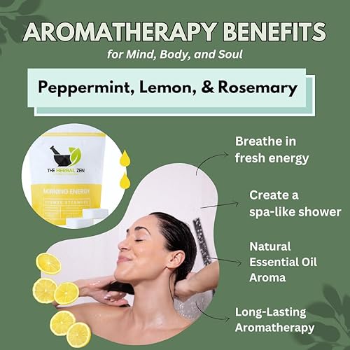 Miniatura 12 de Morning Energy Shower Steamers Aromatherapy for Energy - USA Made - Peppermint & Lemon Shower Bomb Tablets – Christmas Gift - Adult Stocking Stuffer
