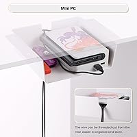 Vista 7 de Paquete de 4 organizadores de cajones debajo del escritorio, estante de almacenamiento debajo del escritorio para escritorios de pie ajustables