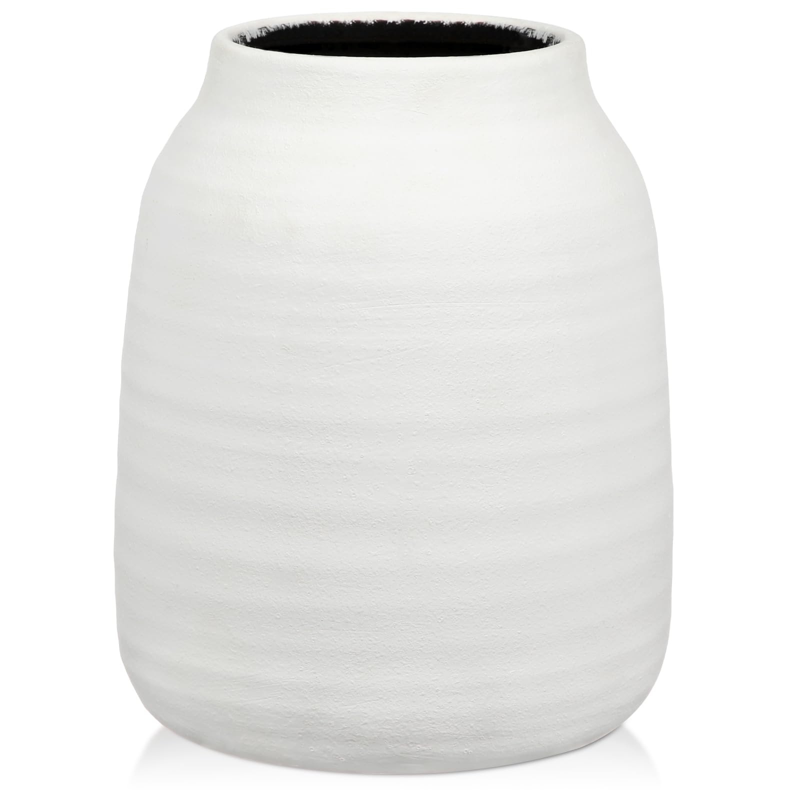 Dekovase Blumenvase aus Keramik Rund Tischvase im Antik Shabby Chic Look Vasen für Blumengesteck, H x Ø: 18 x 13,5 cm