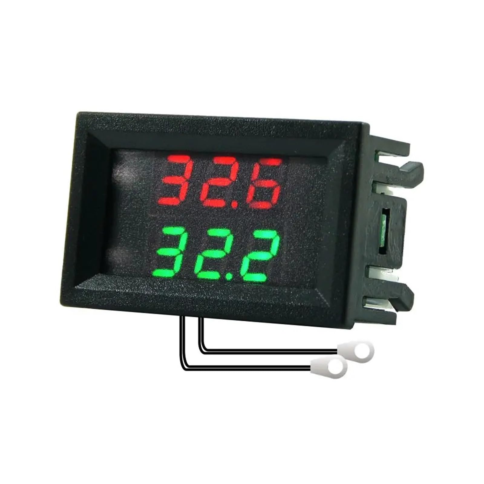 10 sztuk DC4-28V termometr cyfrowy podwójny wyświetlacz mini wodoodporna metalowa sonda NTC czujnik temperatury do wnętrza samochodu (niebieski 3 bity)