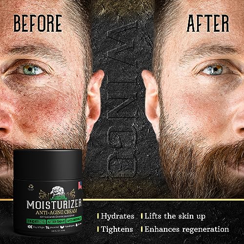 WINGO-All-In-One-Mens-Face-Moisturizer-Cream-After-Shave-Lotion-for-Men-Anti-Aging-Wrinkle-Vitamin-B-E-Collagen-Aloe-Vera-Organic-Day-Night-Skin-Care-185-oz