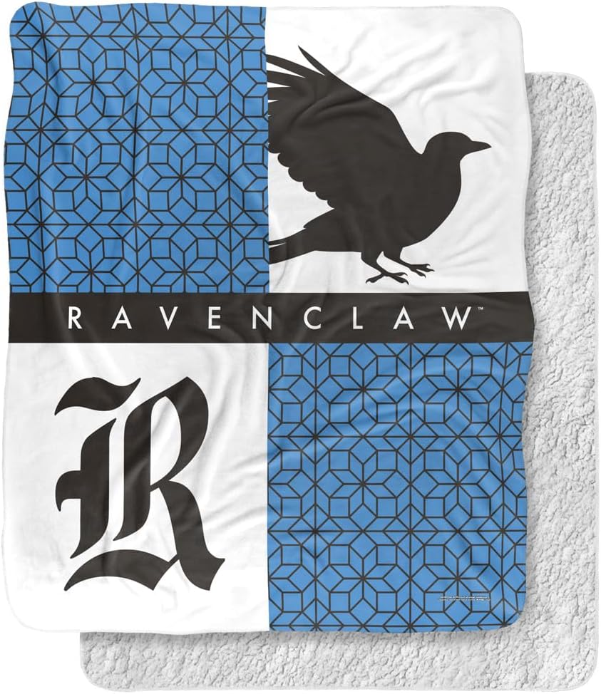 Harry Potter Blanket, 50"x60" Harry Potter House Pride Ravenclaw Silky Touch Sherpa Back Super Soft Throw Blanket