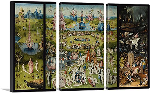 Artcanvas The Garden Of Earthly Delights 1515 Canvas Art Print By Hieronymus Bosch - 60" X 40" (0.75" Deep) (3-Piece) #TOP7