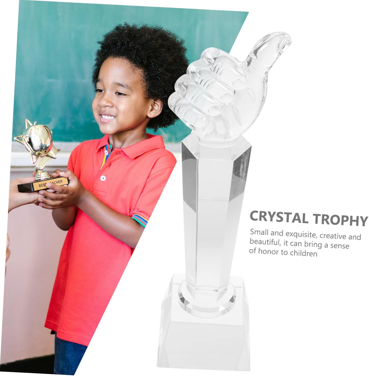 Transparent Crystal Trophy Award for Workers Elegant for School Competitions Party Games and Desk Decor Lightweight and Compact Trophy Ornament