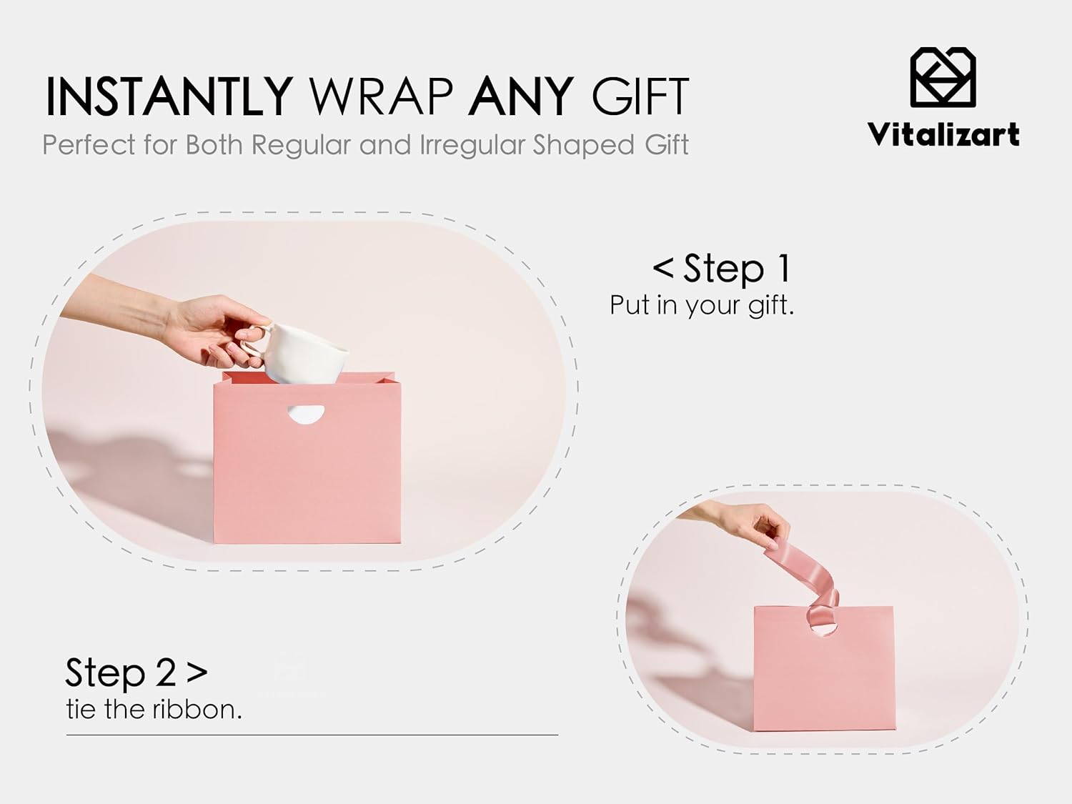 Vitalizart Paper Gift Bags With Ribbon Handles Set of 10 Assorted Colors Bulk Reusable For Gift Wrap Girls Kids Birthday Bridal Shower Party Favors Goodie Bags Candy Christmas 7.87"x3.54"x7.09" Small - Image 4