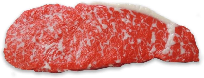 Iwai Sample SUPER REAL LOOKING DELICIOUS RAW STAKE MEAT, FAKE FOOD, Size : 7.8 x 3.12 x 0.58 Inch