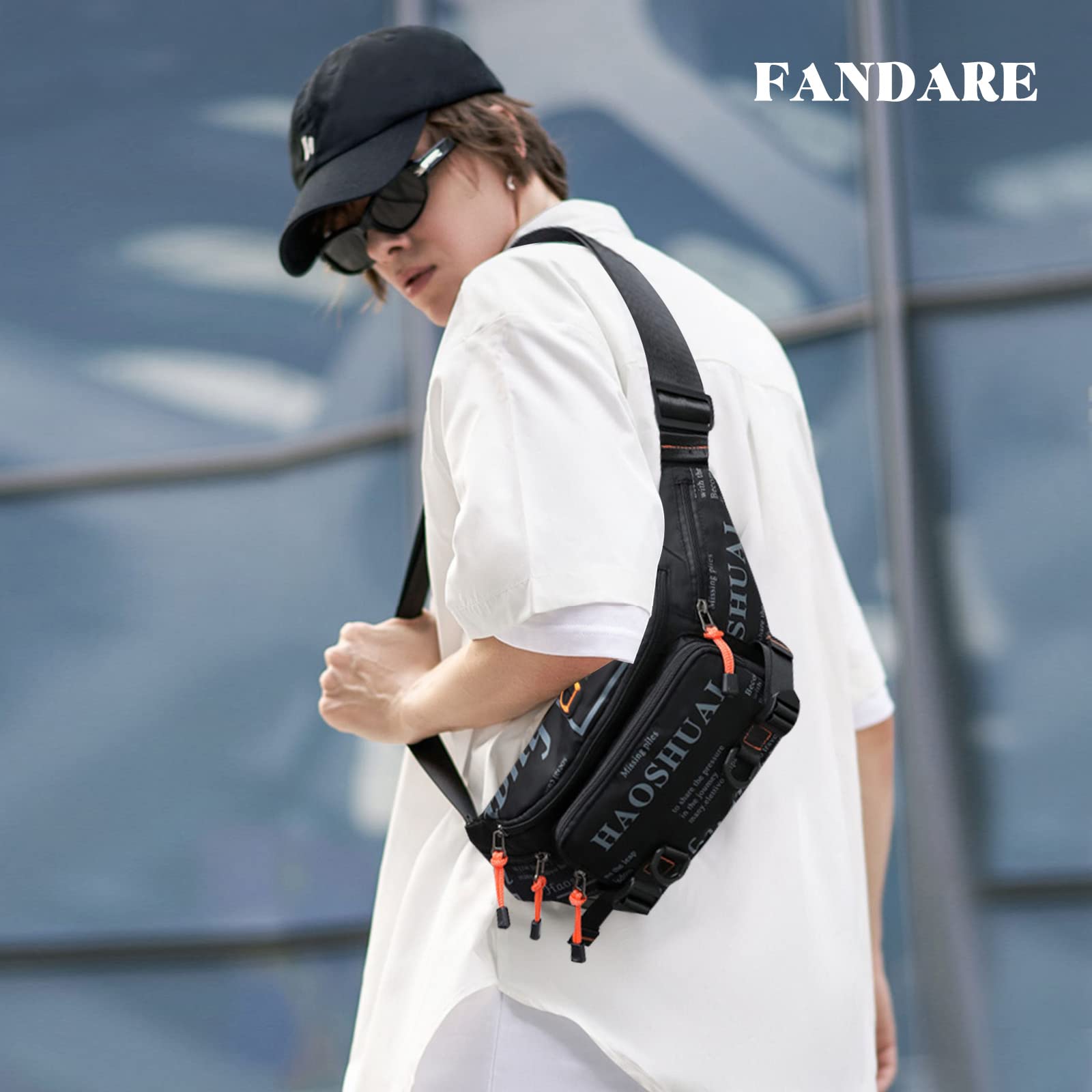 FANDARE Moda Marsupio Zaino a Monospalla Uomo Borsello Uomo Tracolla Donna Waist Pack Borse a spalla da palestra Sling Chest Bag Zaini da escursione Borsa per Viaggio Trekking Ciclismo