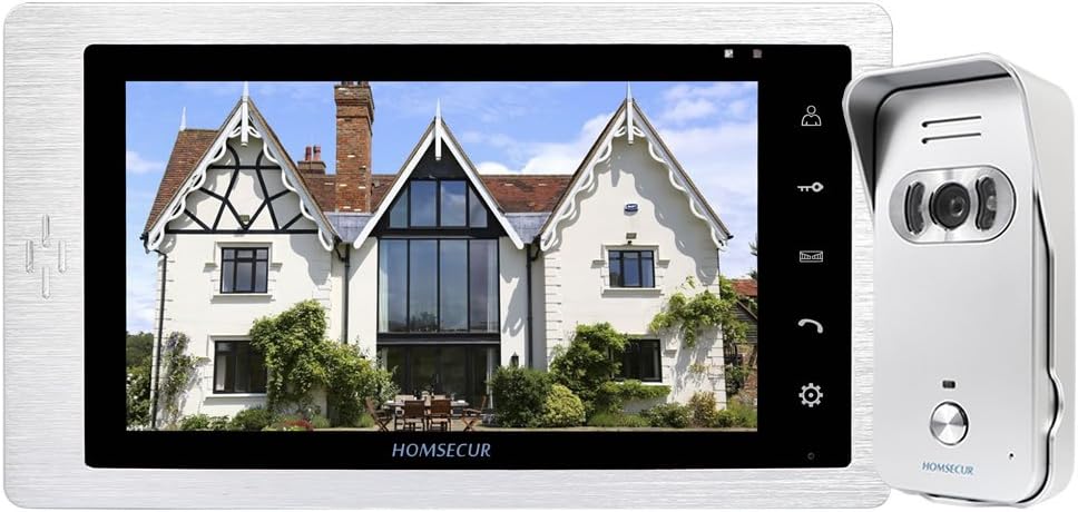 HOMSECUR Video Door Intercom System: 7'' Colour LCD Monitor with Touch Button and 110 Wide View Angle IR Camera (HDW Series TM705-TC021)