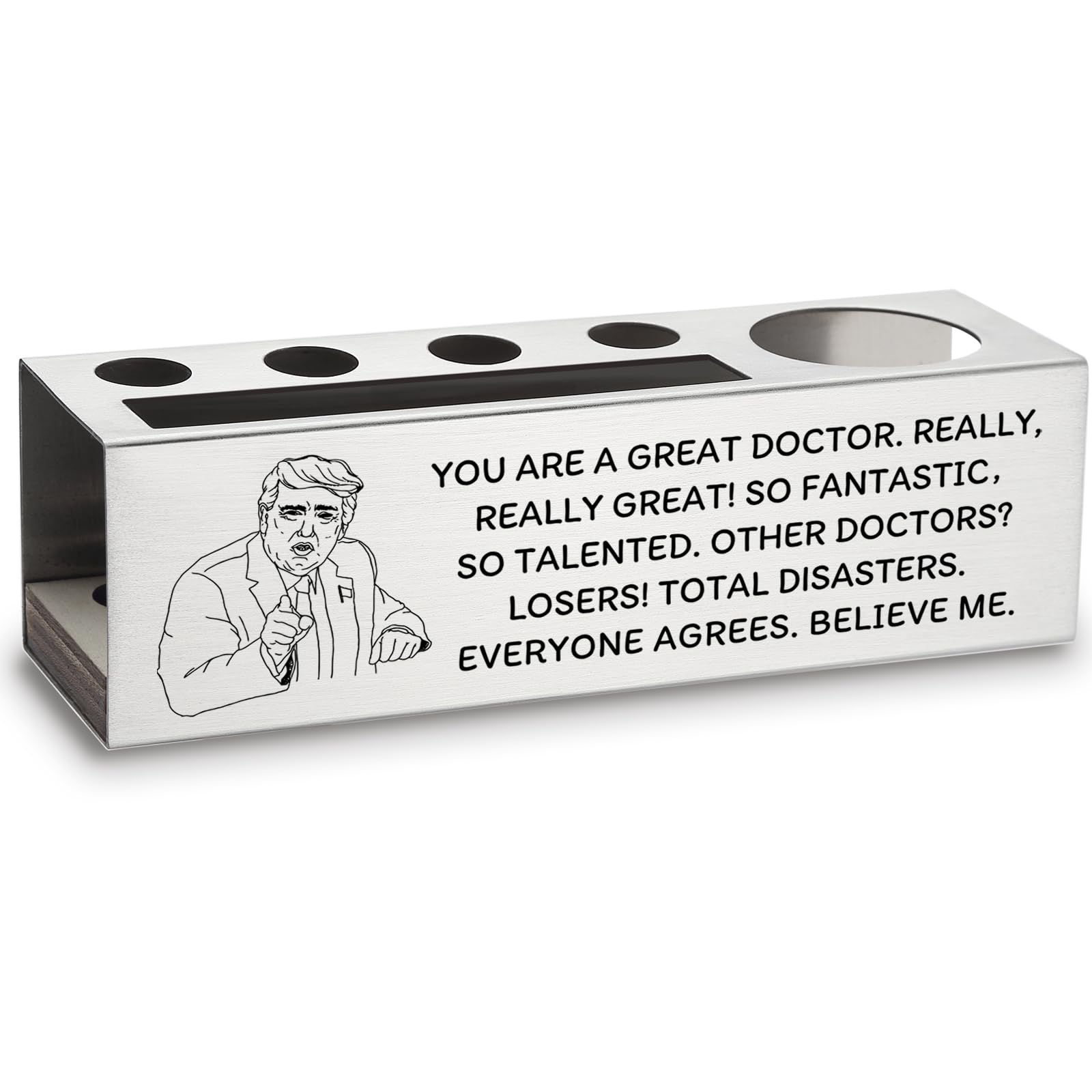 Remerciement original avec ce porte-stylo amusant pour médecin