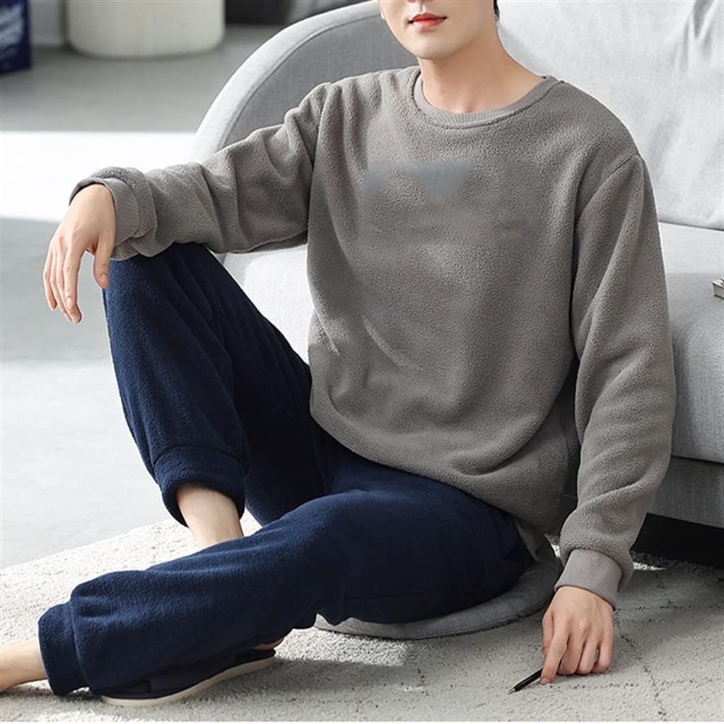 Thickened and Velvet Autumn and Winter Flannel Men's Casual Plus Size Home Clothes