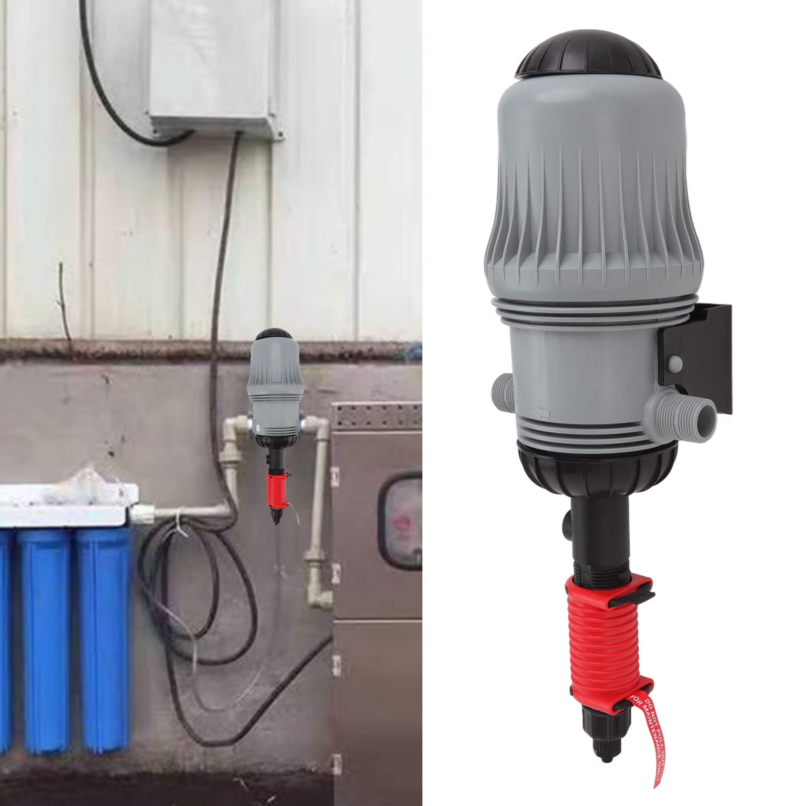 Dispensador de Inyector de Fertilizante, Inyector de Fertilizante Químico 0,3-2%, Dispositivo Dosificador Automático de Rosca Macho G3/4, Bomba Dosificadora de Inyector de Riego para Manguera Ganadera