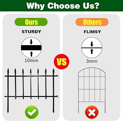 Miniatura 2 de Thealyn Cerca decorativa de metal para jardín de 22 pulgadas de ancho x 18 pulgadas de alto 5 paneles longitud total 917 pies valla plegable de