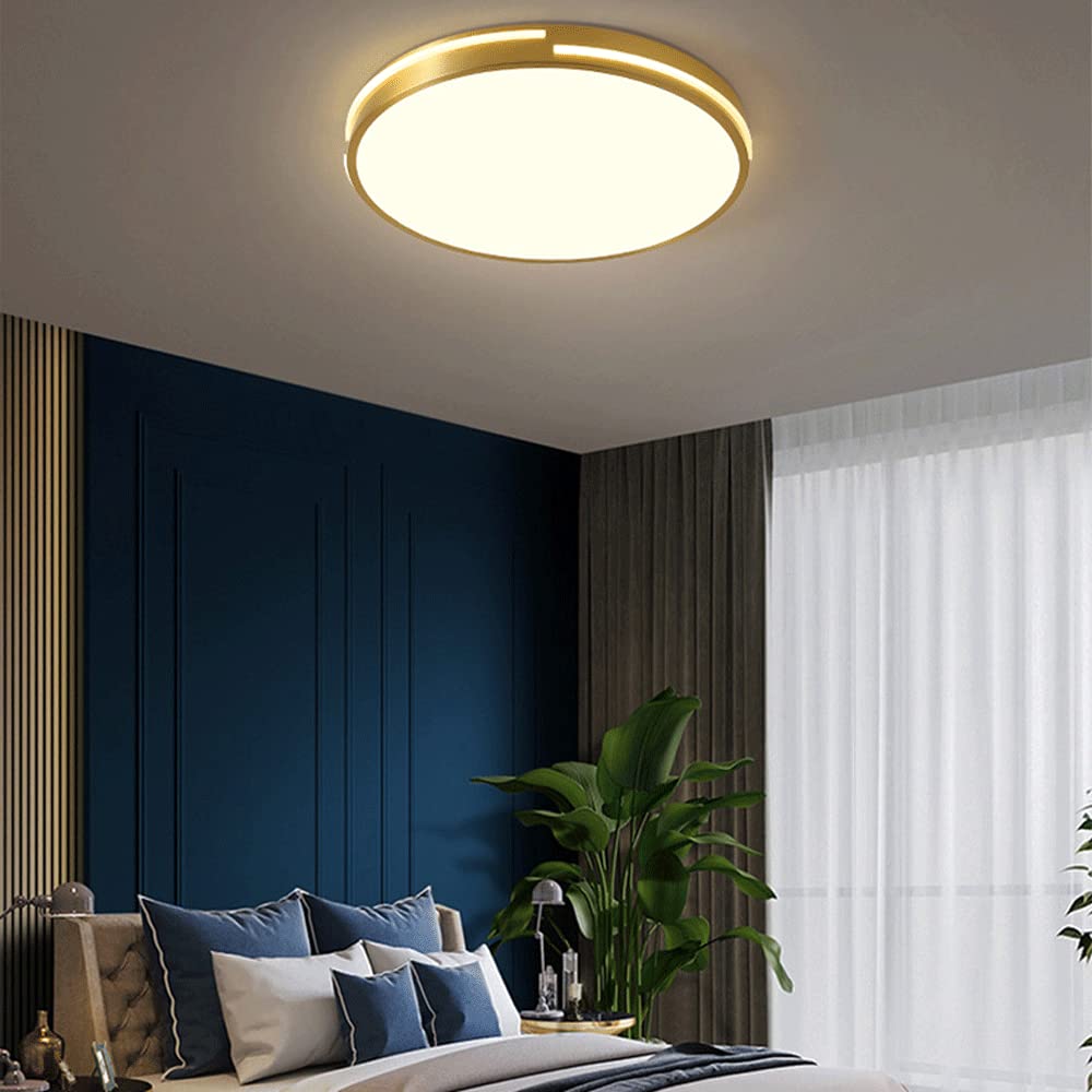 Accesorio de iluminación cercano al techo, Nordic Gold, luz de techo de montaje empotrado simple y ultrafina, la instalación de ahorro de energía LED es fácil de usar en guardarropa, vestidor, vestíbu