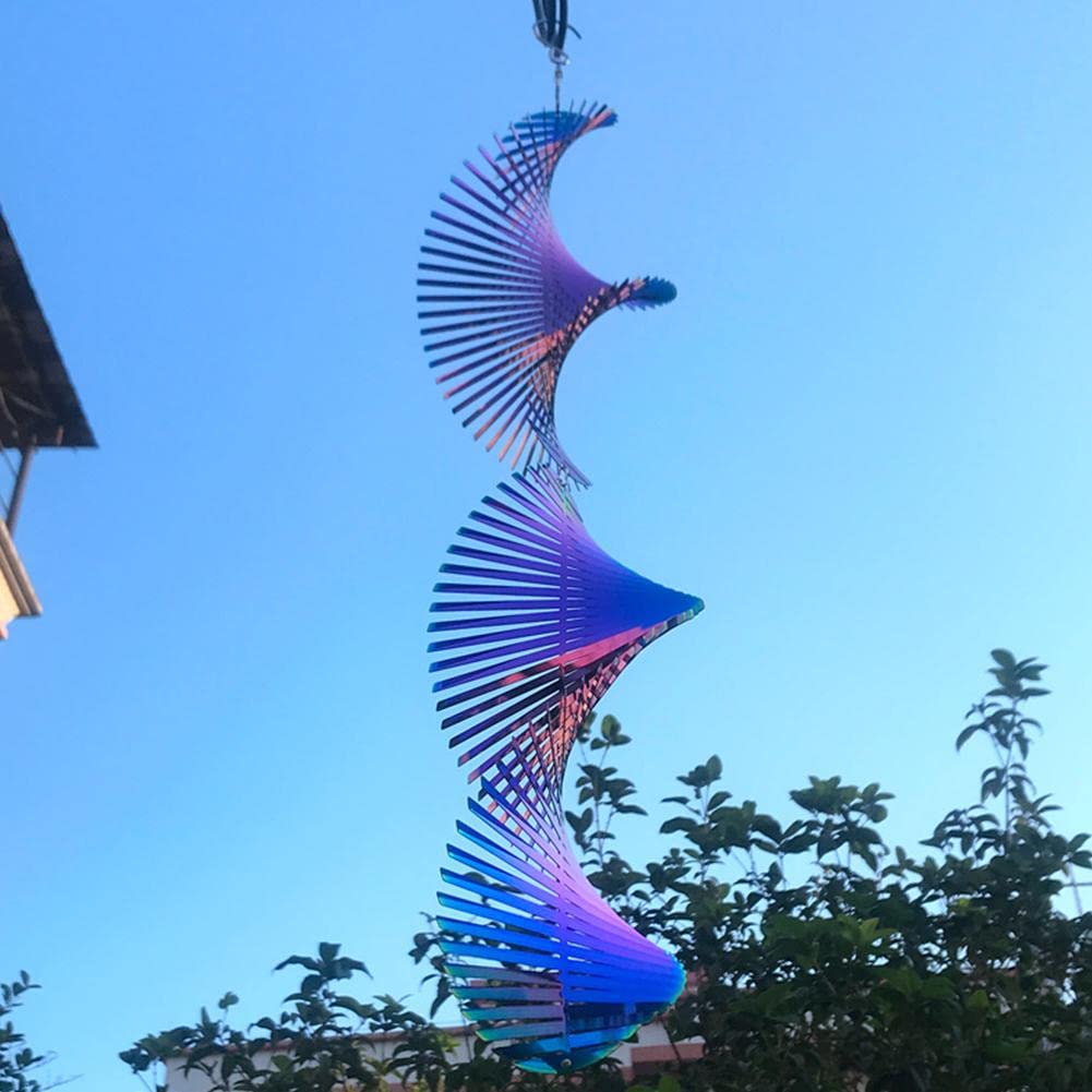 Molinadores de viento, hélice 3D de acero inoxidable colgante, molinillos de viento para patio y jardín, colgante de acero inoxidable para colgar en interiores y exteriores