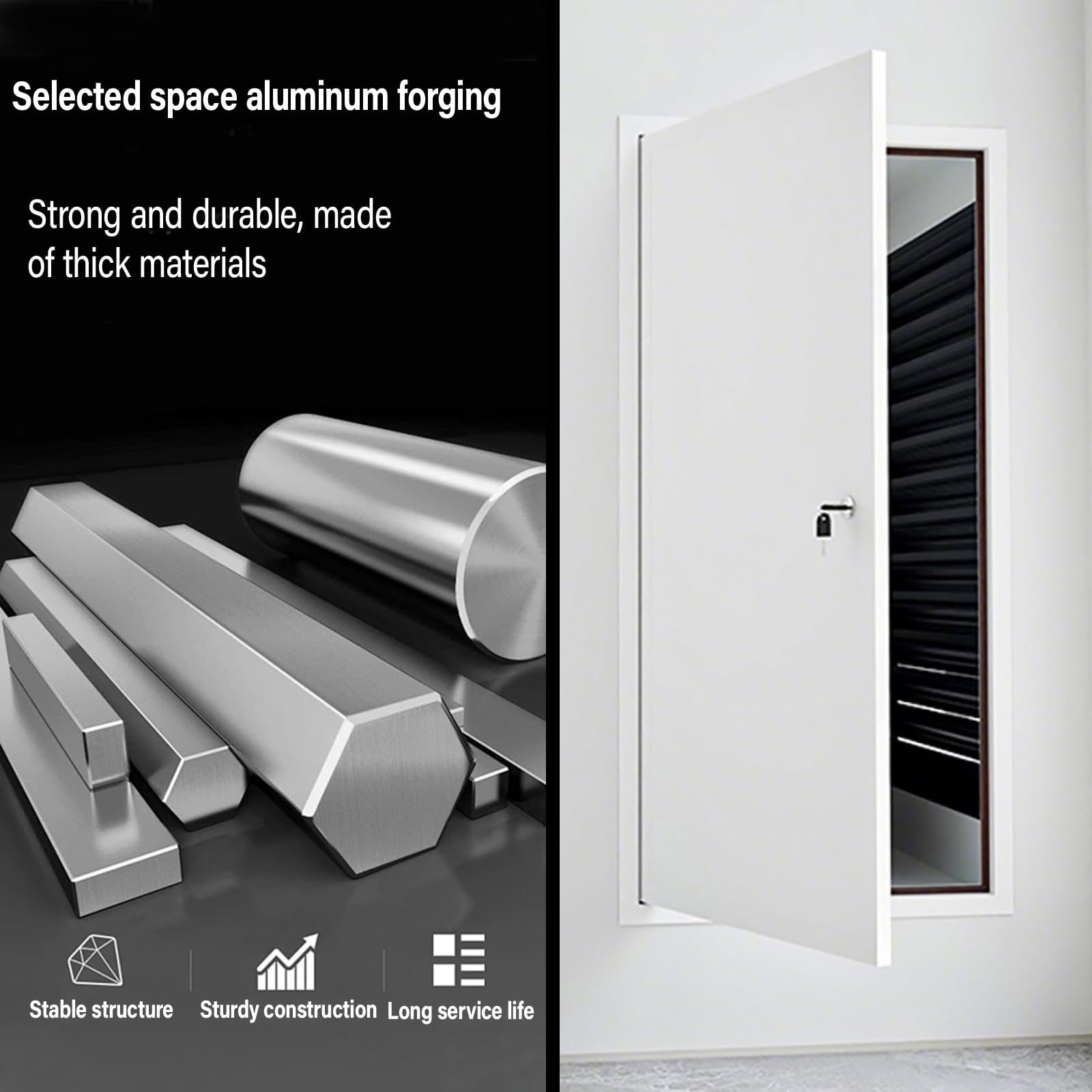 Panel de acceso de metal resistente con cerradura para puerta de ático, cubierta de escotilla de pared de fontanería, eje de servicio de descarga de fontanería, 16 x 22 pulgadas, 18 x 32 pulgadas, 22