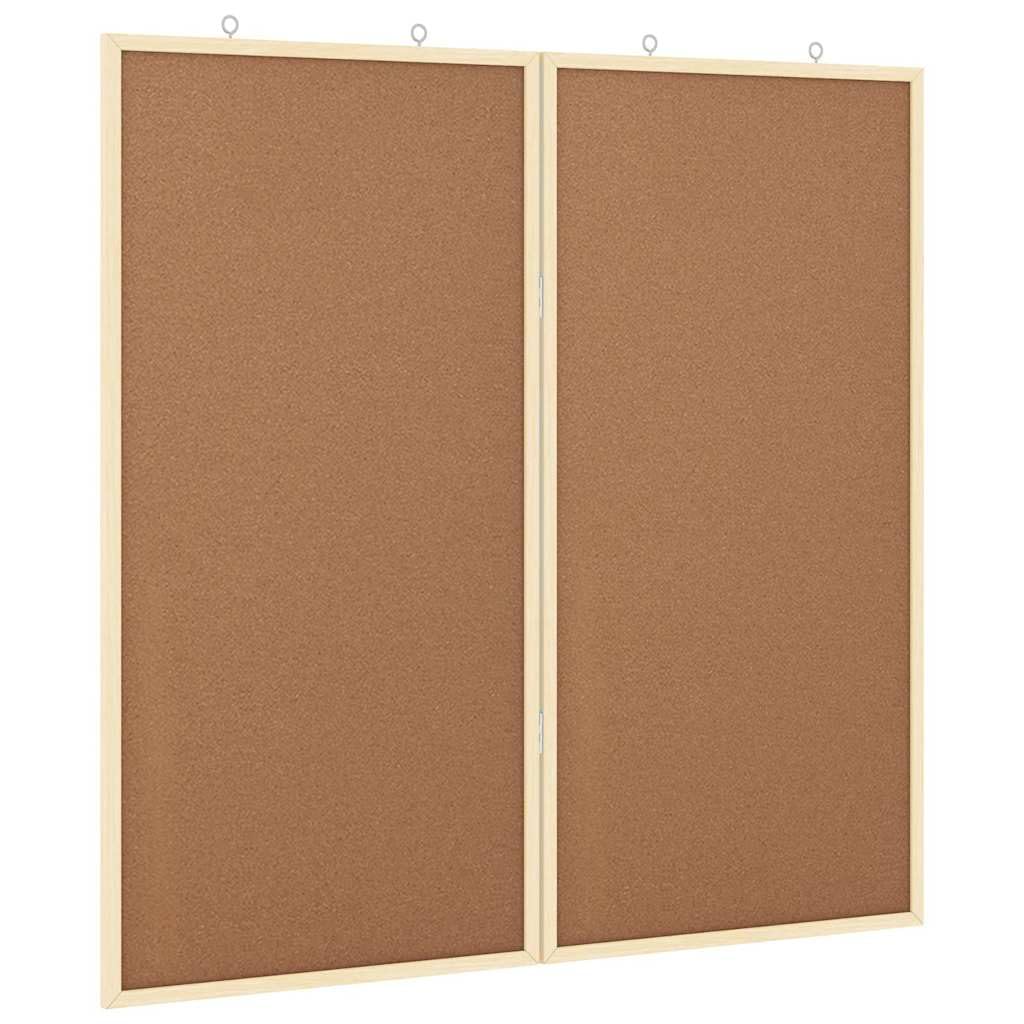 vidaXL Bulletin Board Folding Brown 80 x 80 x 1.4 cm Solid Pine Wood, Modern Office Supplies, Foldable Bulletin Board, Square Organizer, Space-Saving Memo, Wall Tool for Meetings