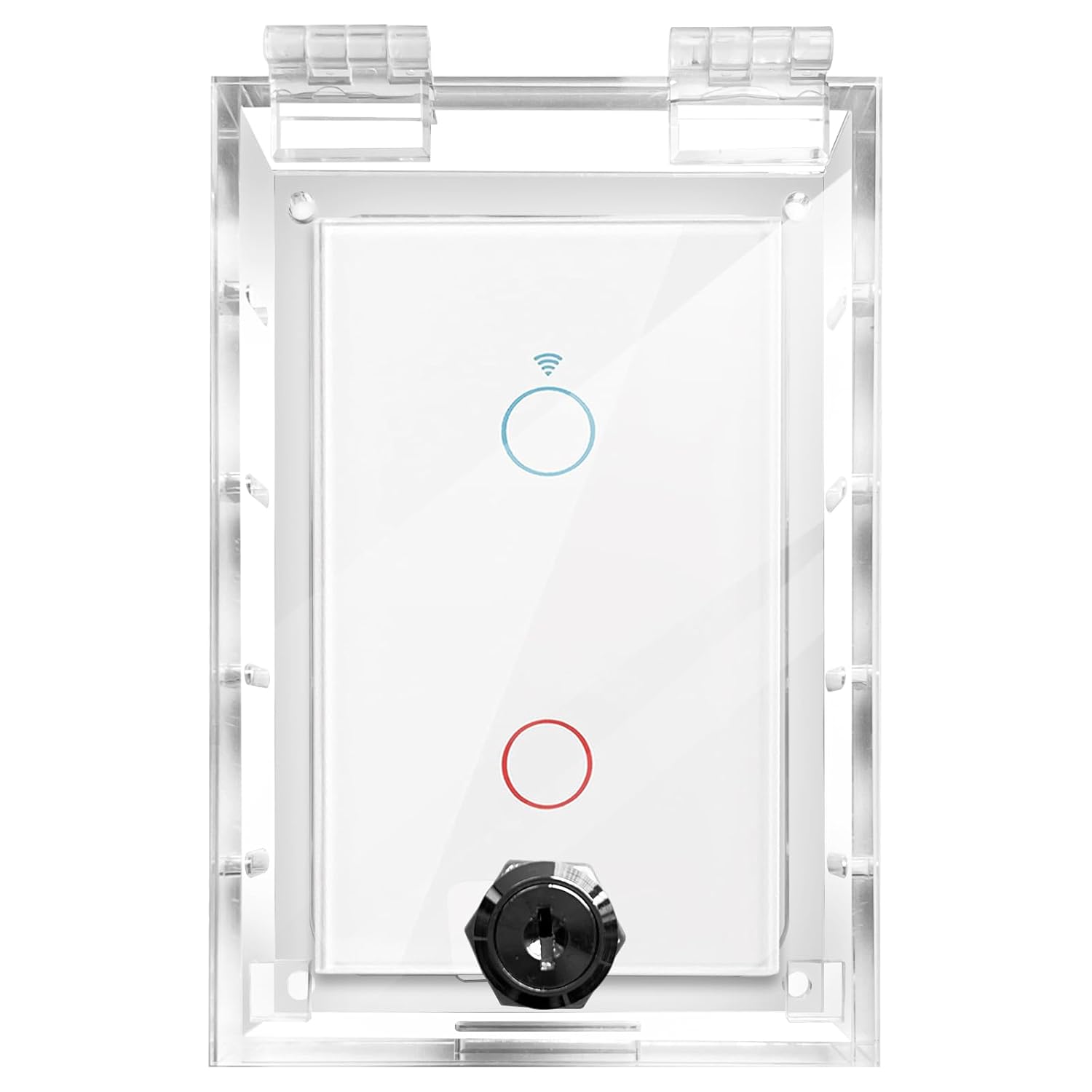 groword Baby Safety Outlet Cover Box with Key Lock - Extra Large 5.9" Acrylic Plug Protector for Kids & Toddlers