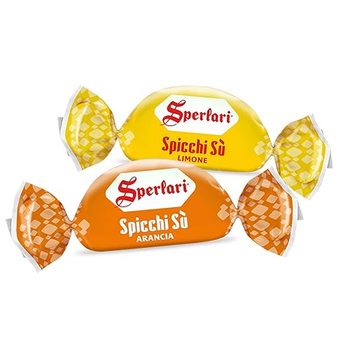 Miniatura 1 de Sperlari "Spicchi" - Bolsa de caramelos duros de naranja cítrico y limón a granel, dulces italianos envueltos individualmente, bolsa de 2.2 libras