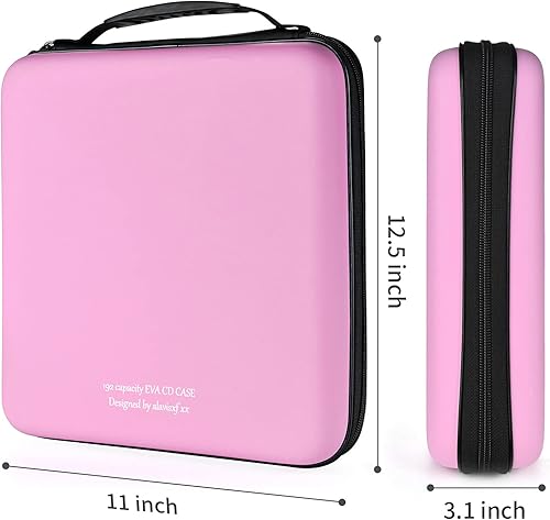 Miniatura 52 de alavisxf xx Funda para CD, funda protectora de EVA para 48 unidades, Blu-ray y DVD, portátil, con cremallera, soporte para CD, organizador de