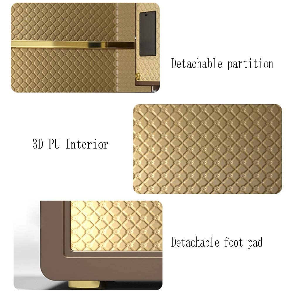 XJBTBA Cajas Fuertes Caja Fuerte Mecánica Totalmente De Acero, Manual 25 Cm Antirrobo Invisible Contraseña Oficina Mesita De Noche Cerradura con Llave Depósito Dorado para Efectivo/Documentos/Joyería