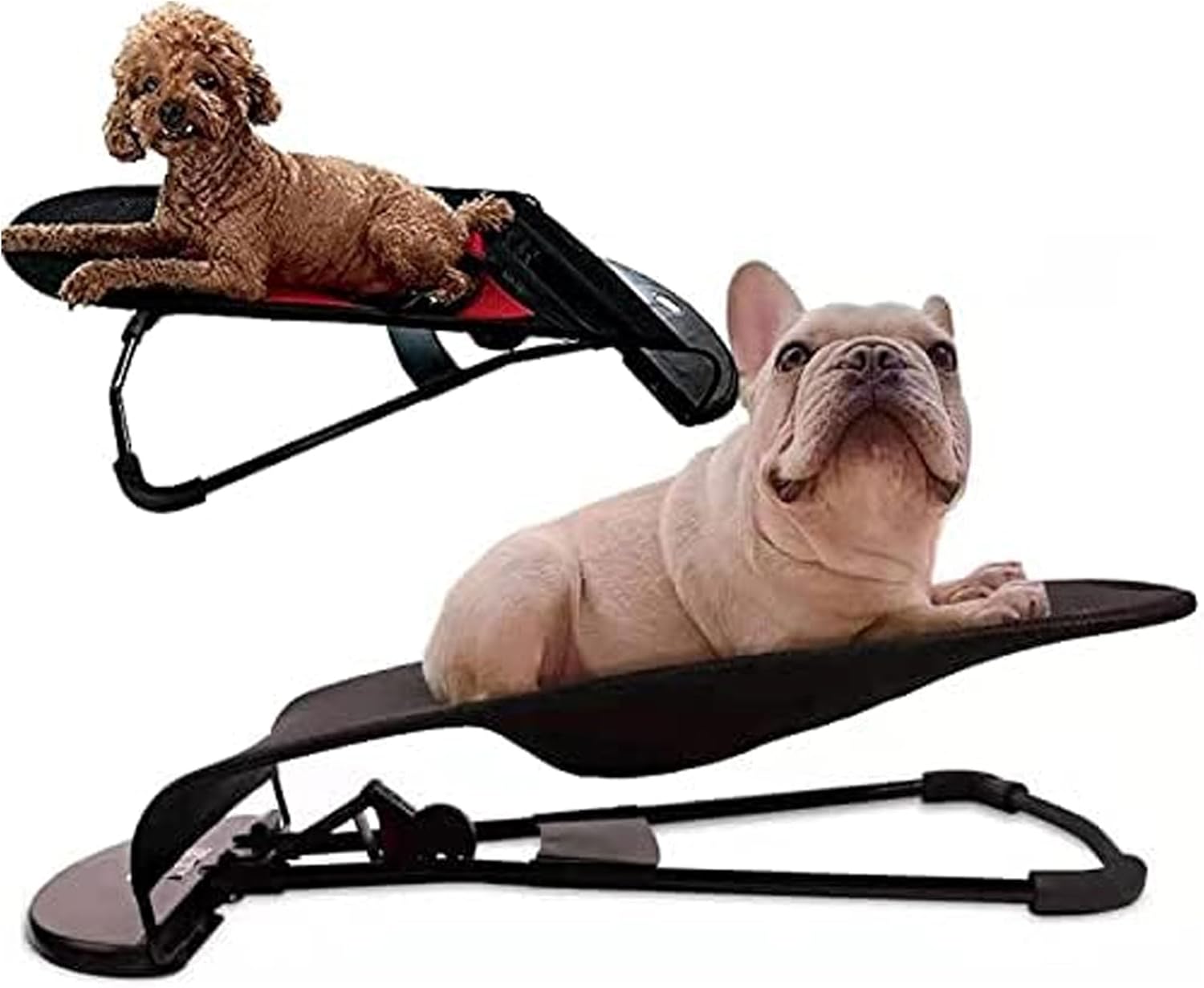 Portable Dog Rocking Chair - Adjustable Height Pet Rocking Bed with Washable Cover, Supports Up to 33lbs - Ideal for Small Dogs & Cats, Comfortable Pet Furniture