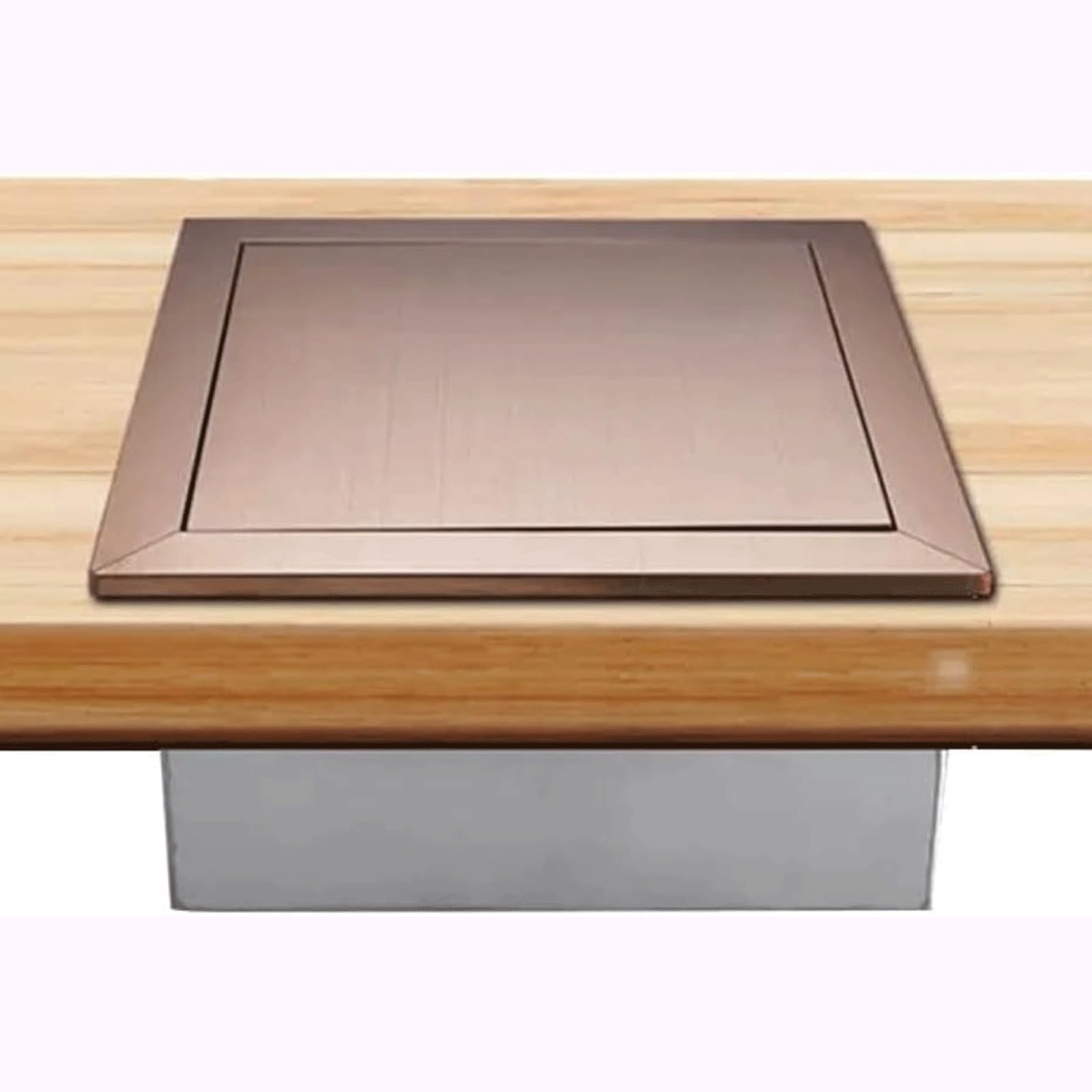 Recessed Trash Can Lid, Steel Waste Chute Lid Trash Swing Can Built-in Flip Countertop Grommet Square Balance Flap Cover