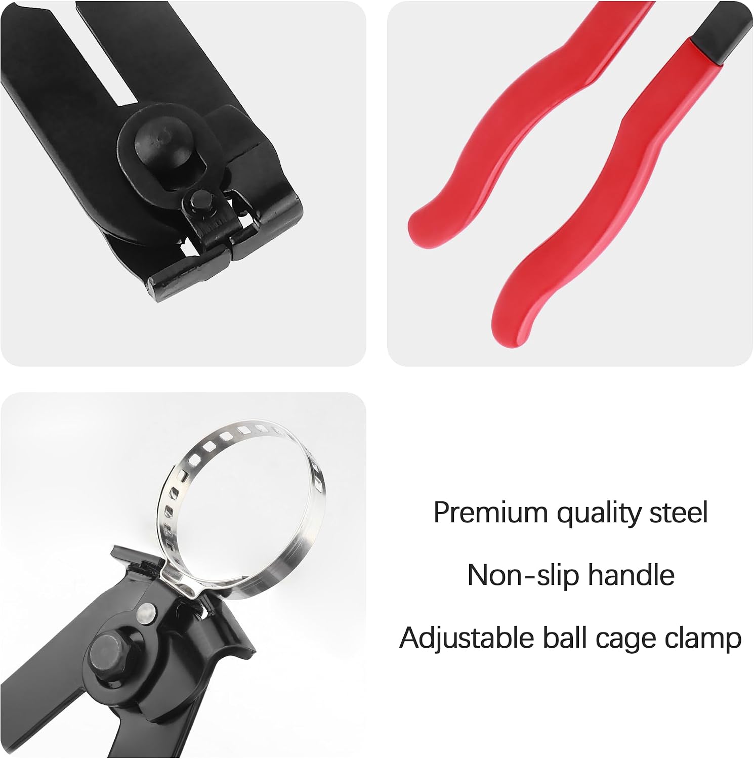 CV Boot Clamp Pliers Kit,10PCS CV Boot Clamp + 1PCS Ear Clamp Pliers,Universal Car Accessorie(Clamp Pliers/1PCS)