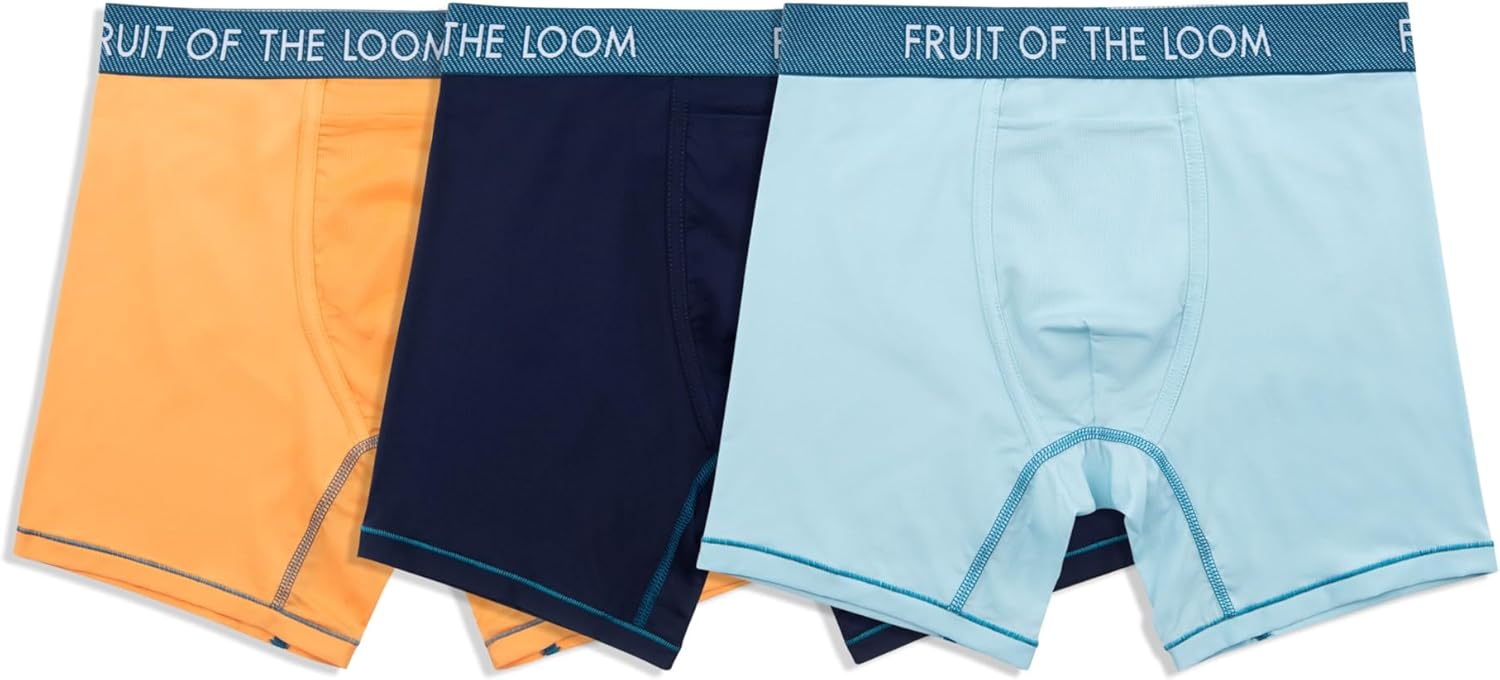 Fruit of the Loom mens Getaway Boxer Briefs, Lightweight Breathable Fabric, Quick Dry & Odor Control