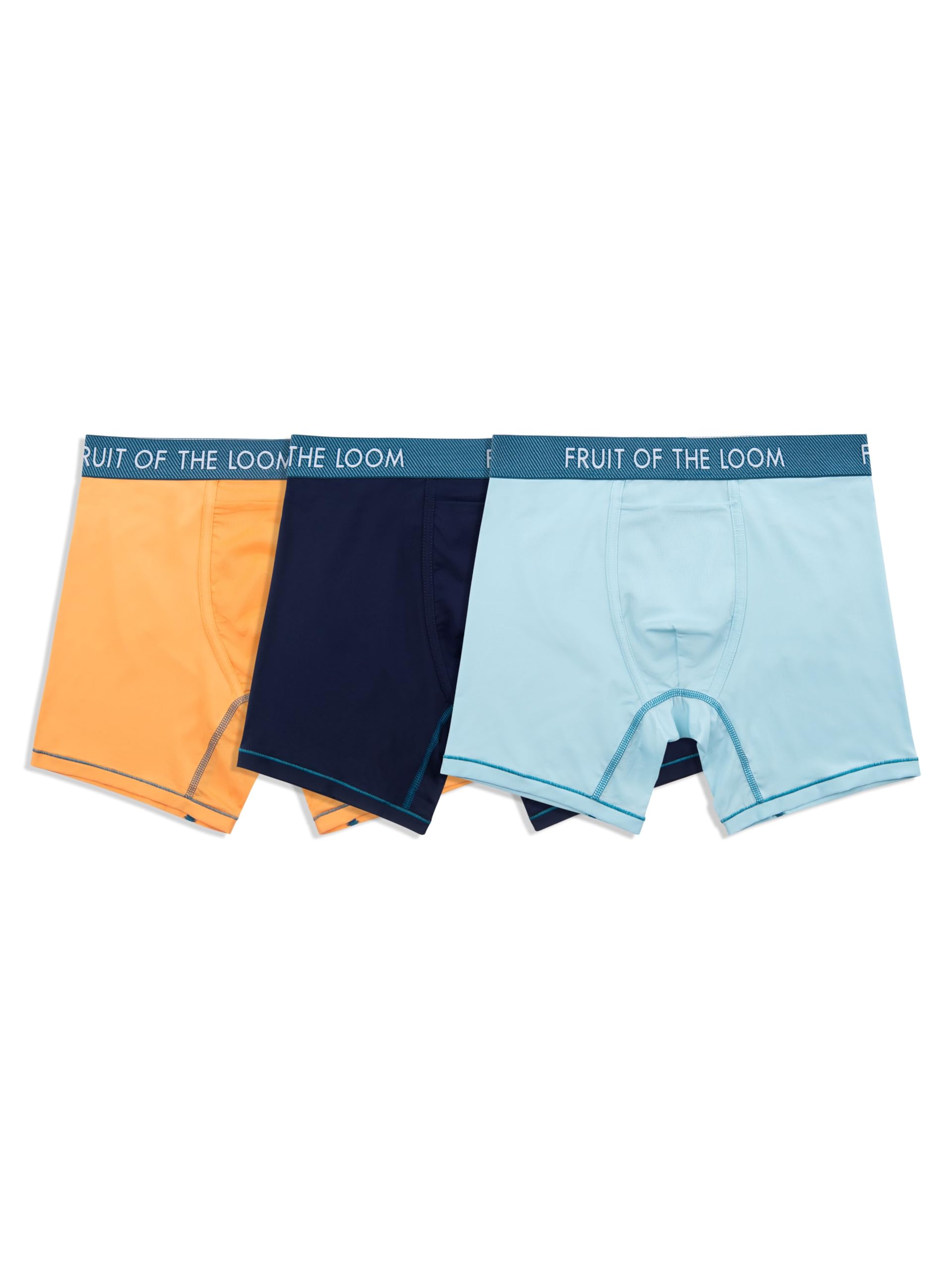 Fruit of the Loom Men's Getaway Boxer Briefs, Lightweight Breathable Fabric, Quick Dry & Odor Control, Regular Leg - Assorted Colors, Large
