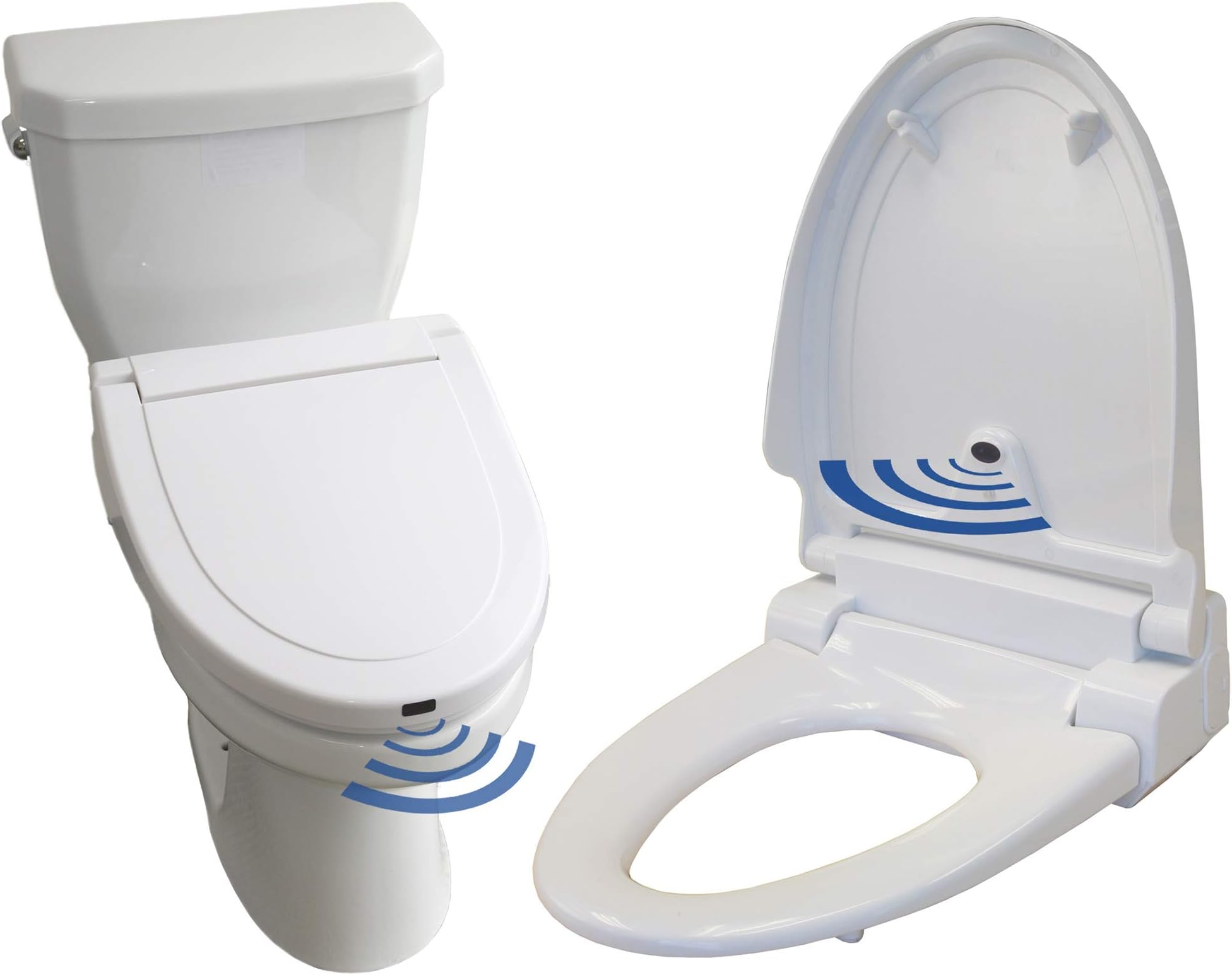 iTouchless Touch-Free Sensor Controlled Automatic Toilet Seat - Elongated Model, Off-White