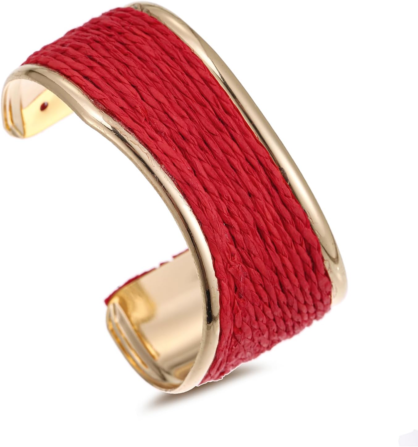 Raffia Irregular Wave Cuff Bracelet for Women, Chunky Bangle Wide Open Cuff Bangle Statement Bracelet