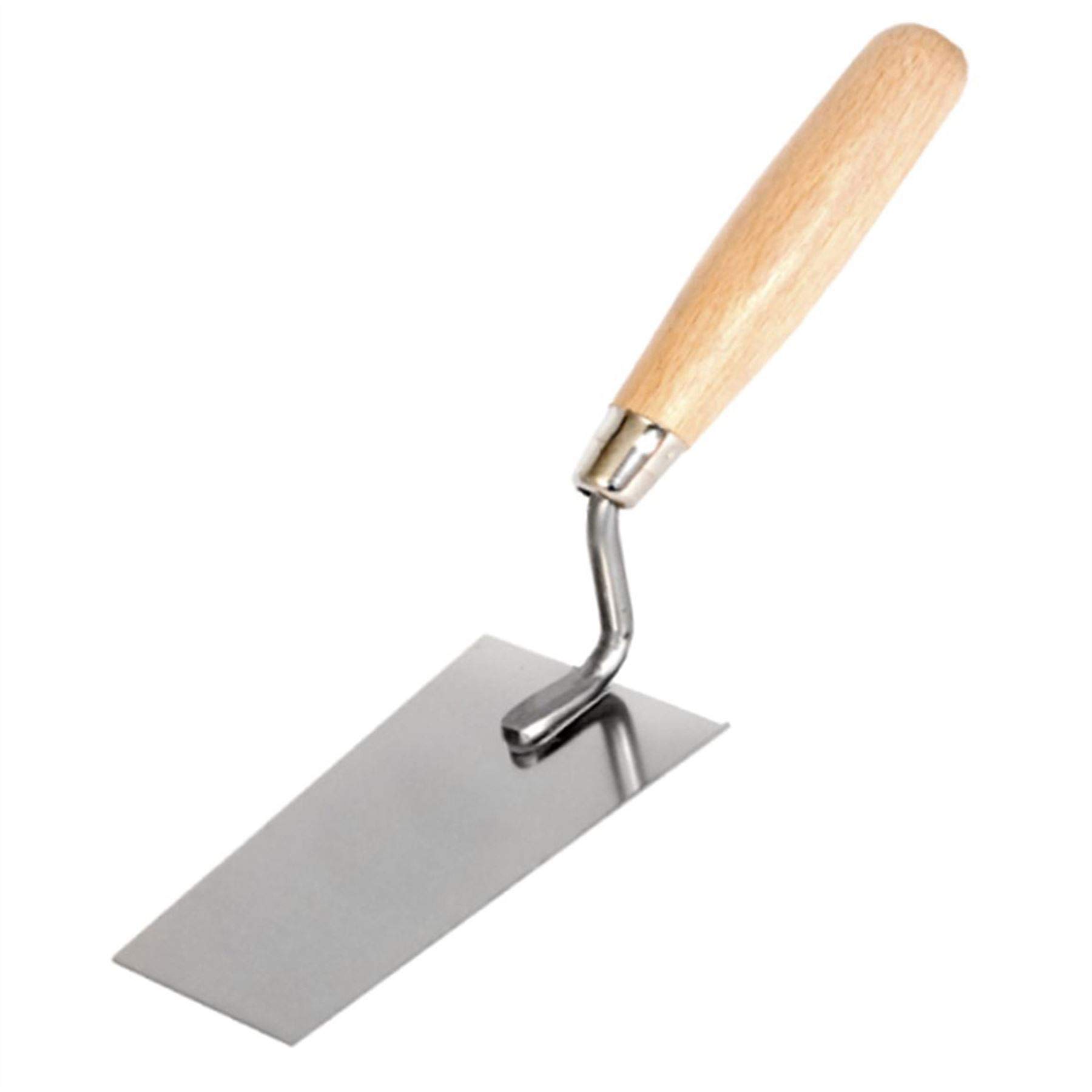 Toolty Stainless Steel Bucket Trowel - 160mm - Wooden Handle - for Scooping and Scraping: Mortar, Cement, Plaster - Masonry, Brickwork DIY - TLTY-0203