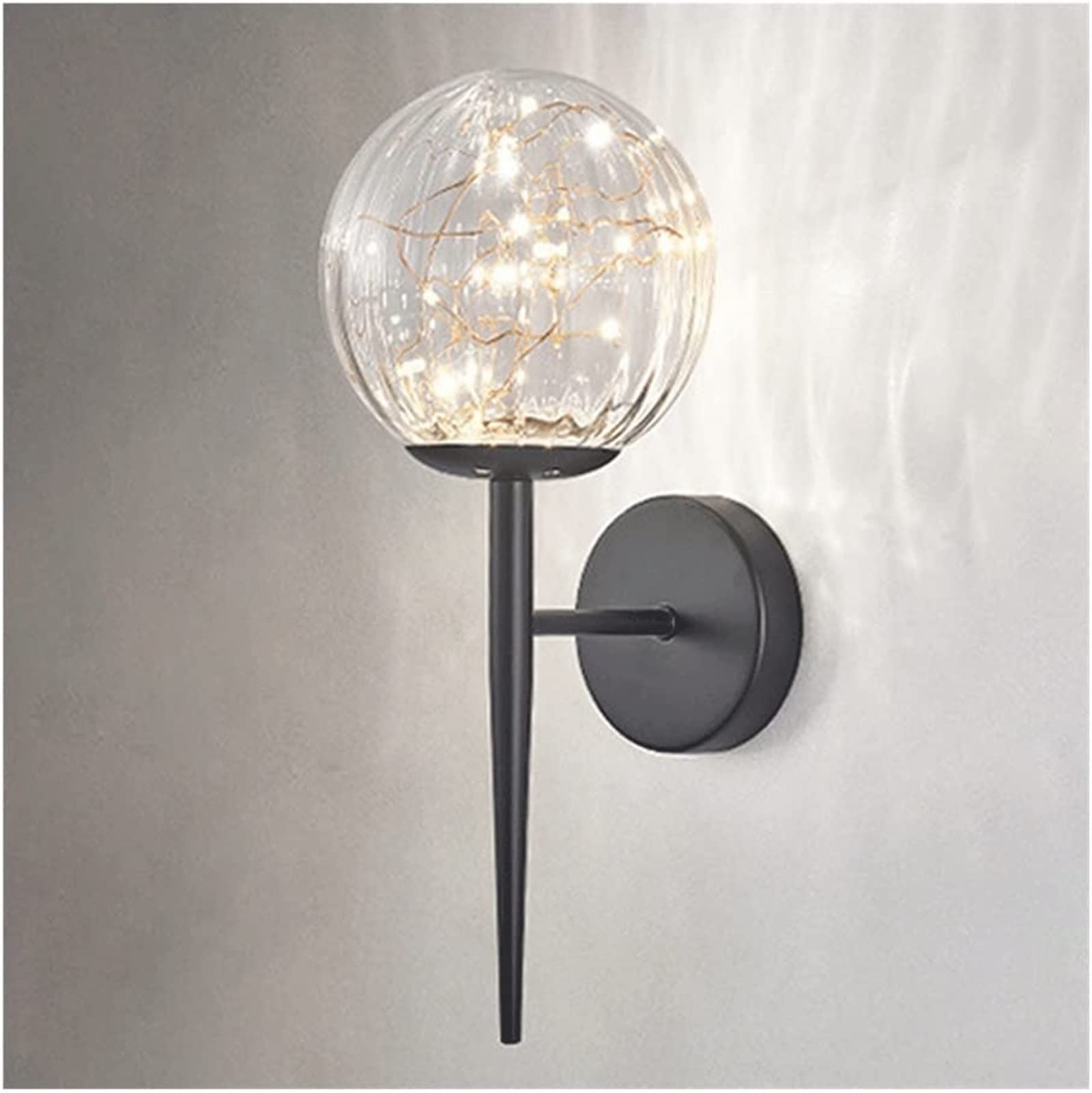 Aplique de pared de globo LED de 7W moderno con tres intensidades de luz para dormitorio 8
